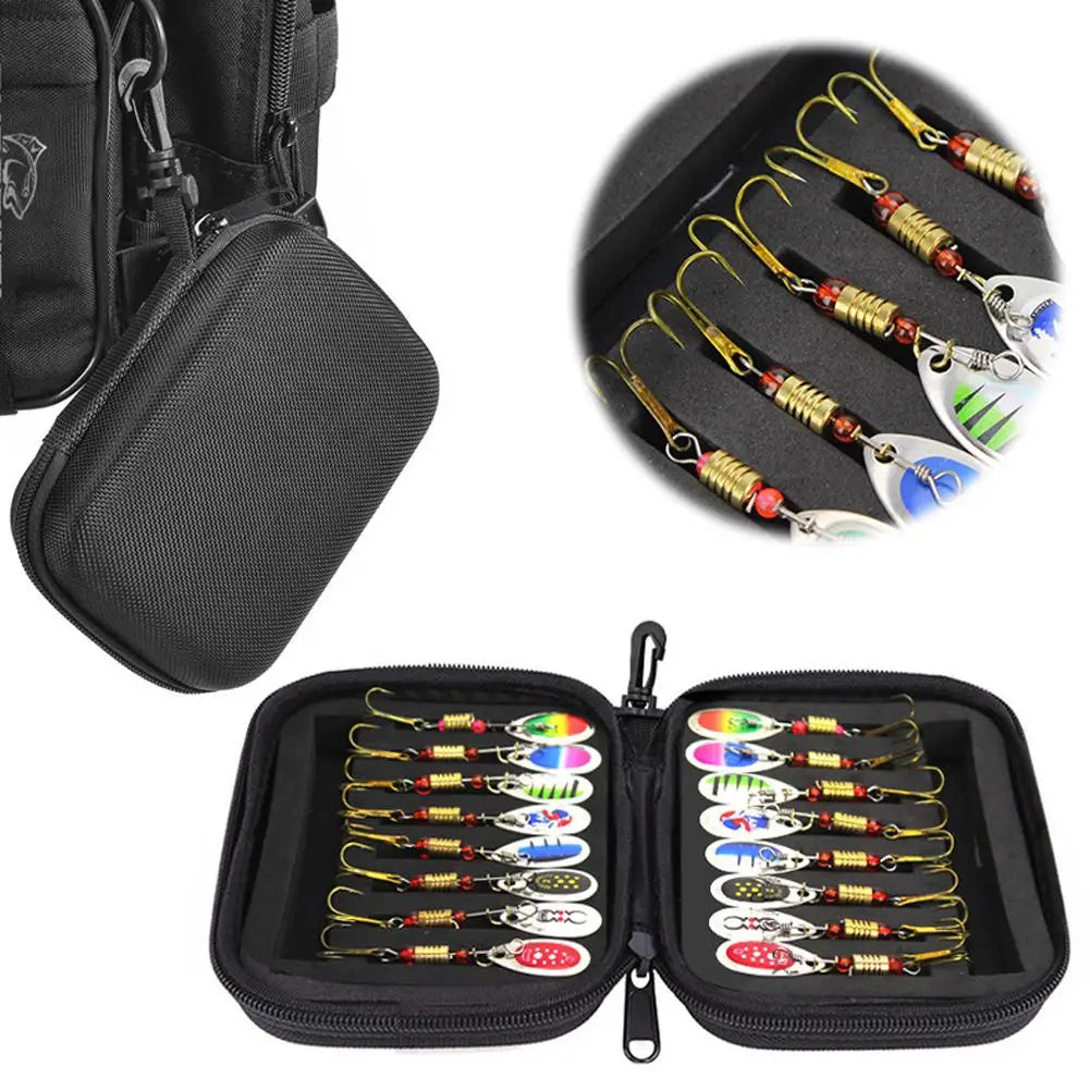 Metal Spoon Spinner Fishing Lure 16pcs Set Spoonbait