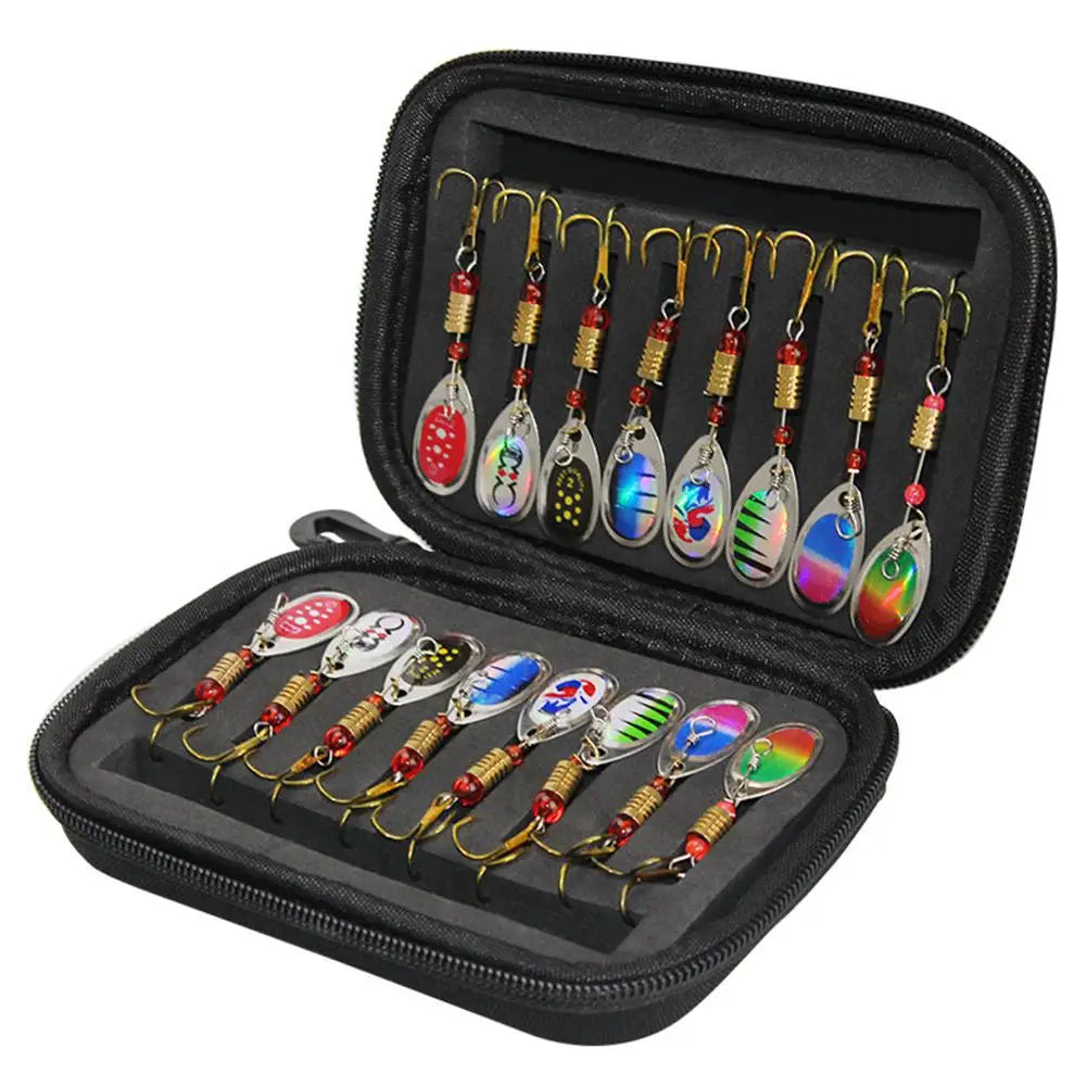Metal Spoon Spinner Fishing Lure 16pcs Set Spoonbait