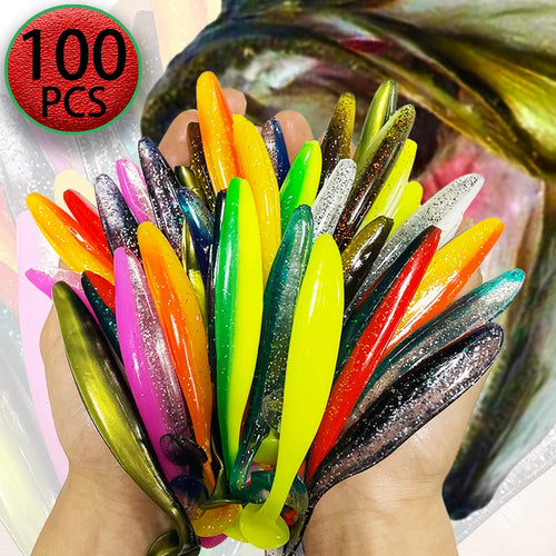 1-100pcs Bait Wobbler Soft Baits Silicone Fishing Sports