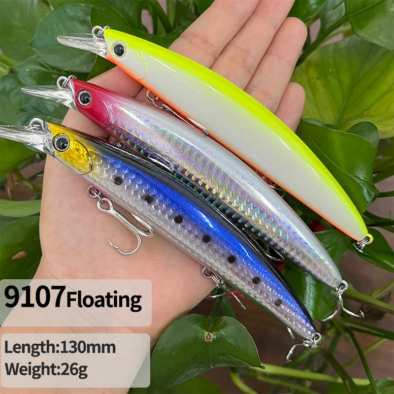 130mm Floating Minnow Artificial Hard Baits Trolling