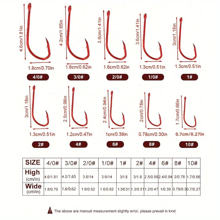 professional red fishing hook