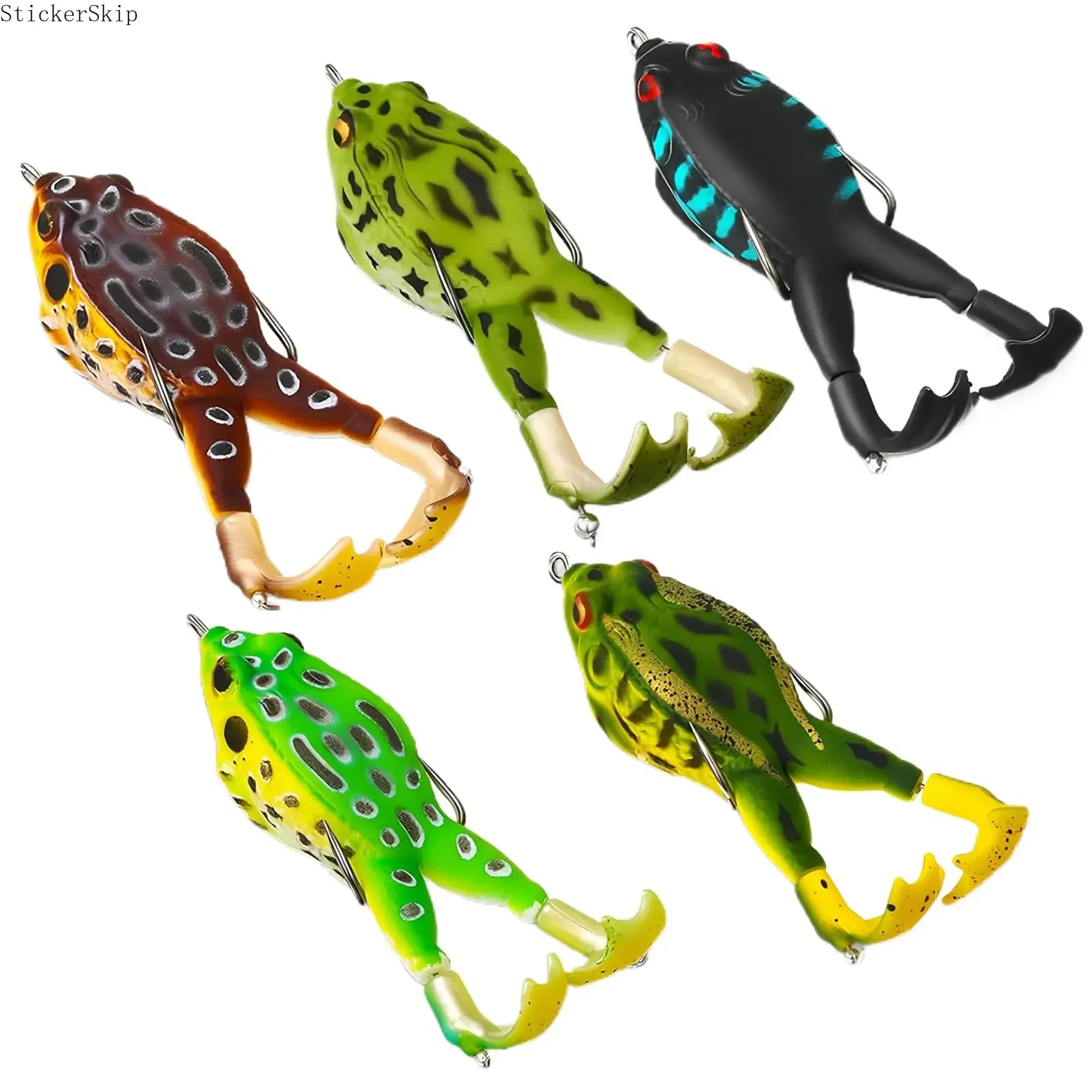 3pcs Topwater Frog Lures, silicone floating bait