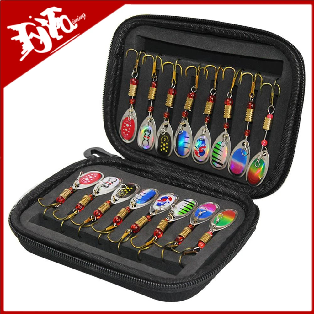 Metal Spoon Spinner Fishing Lure 16pcs Set Spoonbait