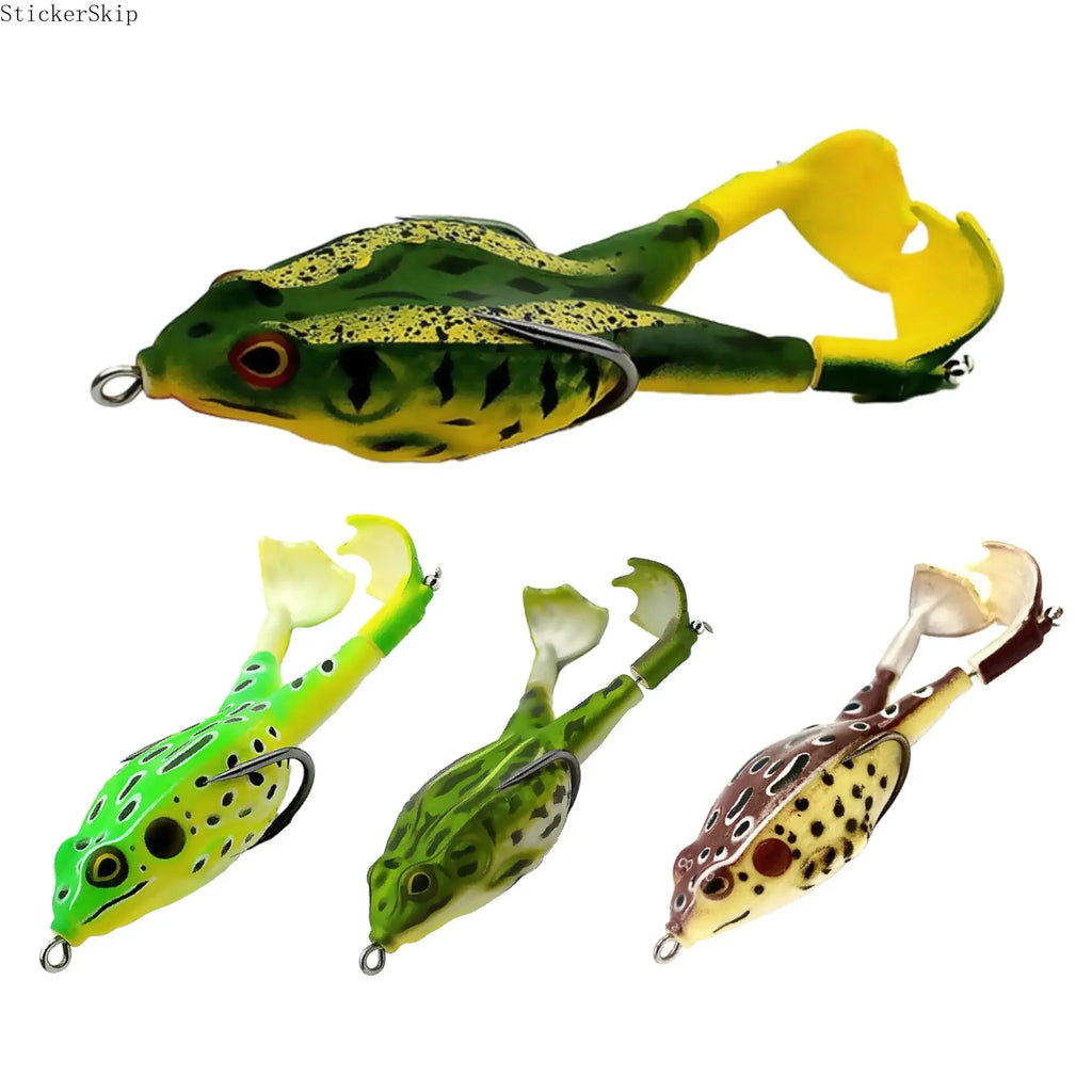 3pcs Topwater Frog Lures, silicone floating bait